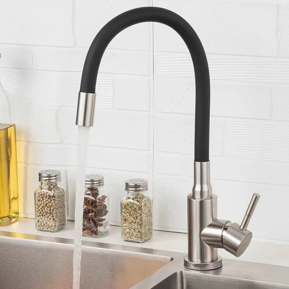 Robinet évier cuisine flexible coloré mitigeur - Argenté