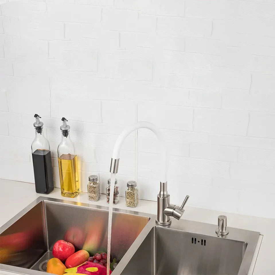 Robinet évier cuisine flexible coloré mitigeur - Argenté