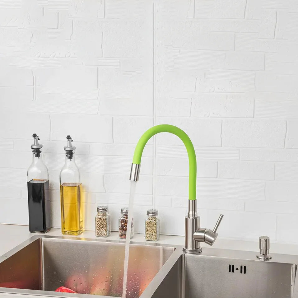 Robinet évier cuisine flexible coloré mitigeur - Argenté