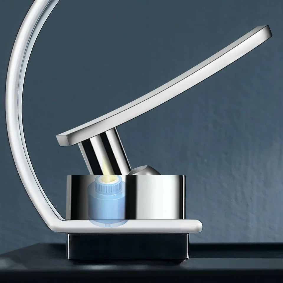 Robinet lavabo salle de bain plat incurvé - Blanc