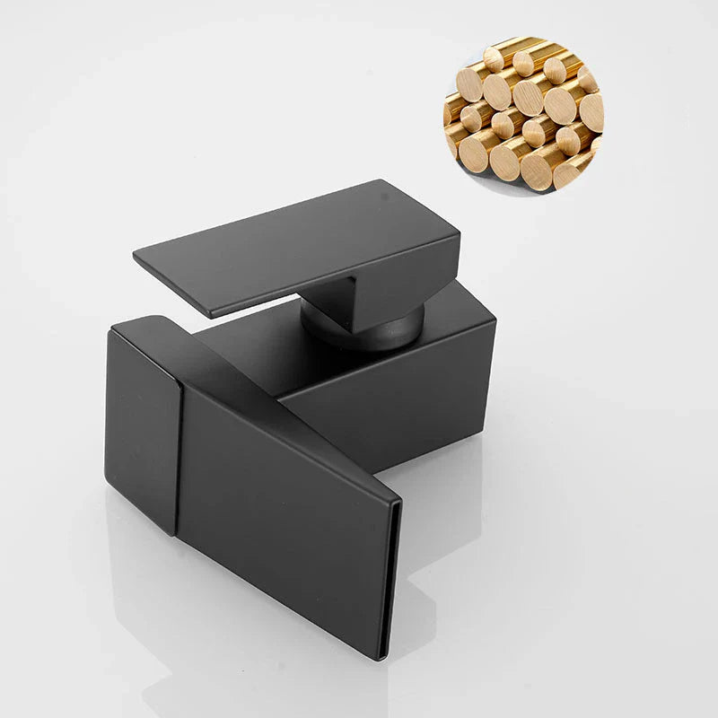 Robinet salle de bain lavabo thermostatique affichage numérique - Noir - Laiton