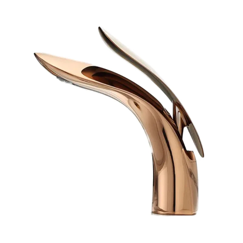 Robinet lavabo salle de bain mitigeur design arrondi - Doré - Laiton