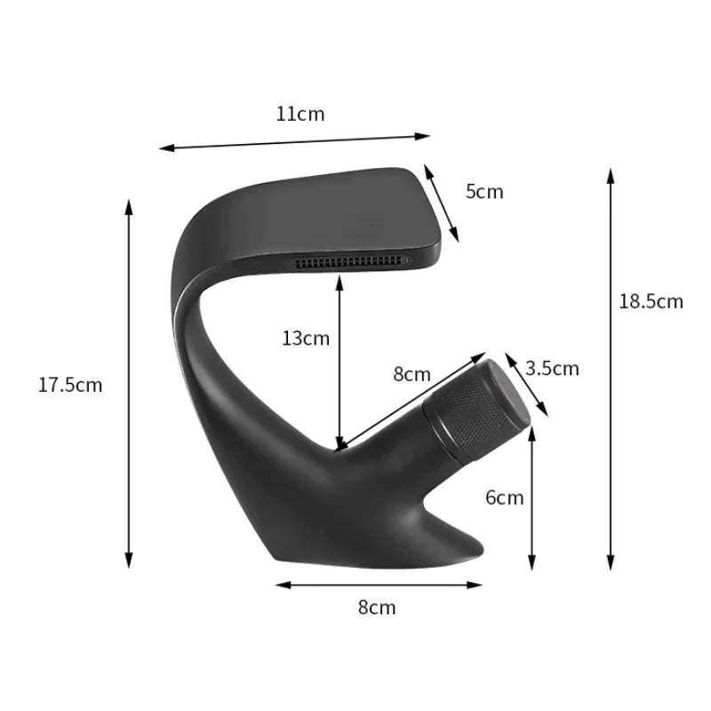 Robinet lavabo salle de bain incurvé mitigeur molette - Noir - Laiton