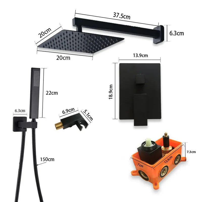 Robinet salle de bain colonne de douche douchette - Argenté - Laiton