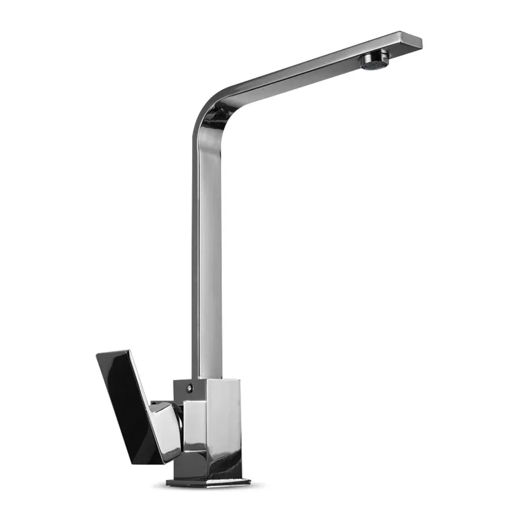 Robinet évier cuisine plat fin mitigeur rectangulaire - Argenté - Laiton