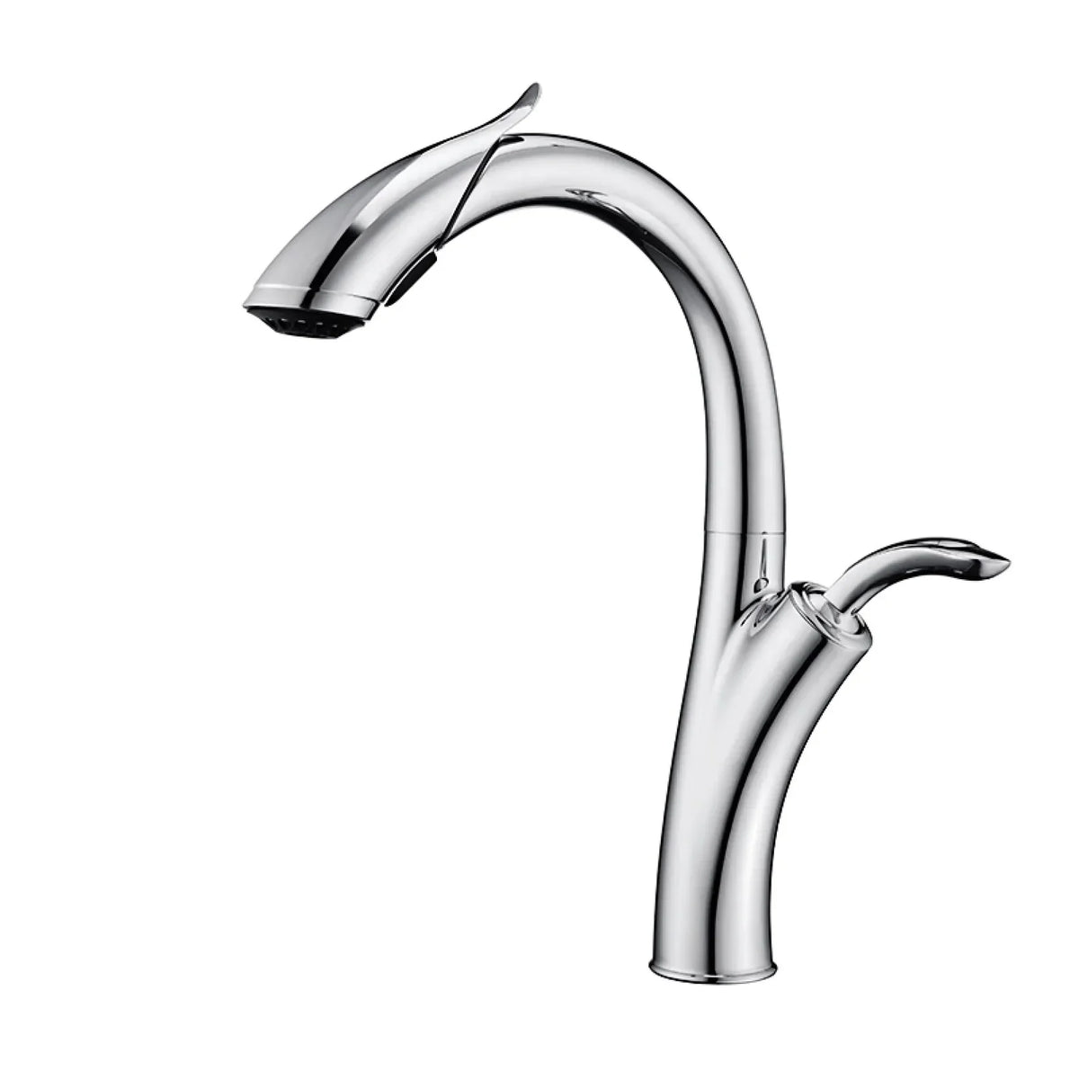 Robinet évier cuisine design flexible douchette - Argenté - Laiton