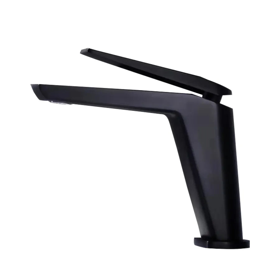 Robinet lavabo salle de bain minimaliste mitigeur - Noir - Laiton