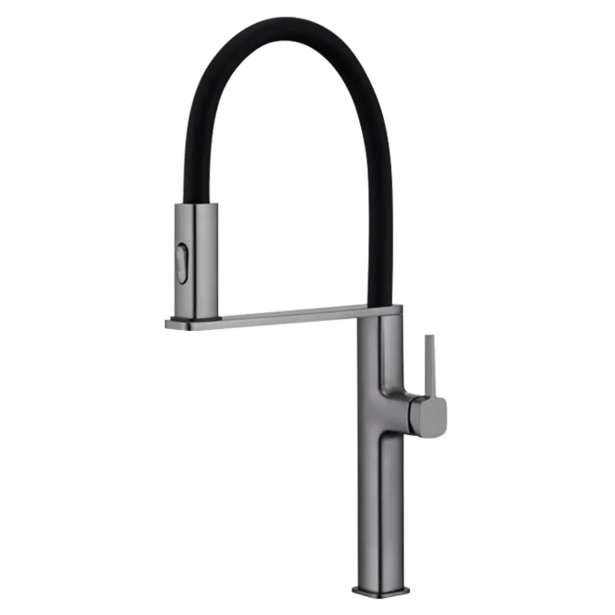 Robinet évier cuisine flexible noir douchette magnétique - Argenté - Laiton