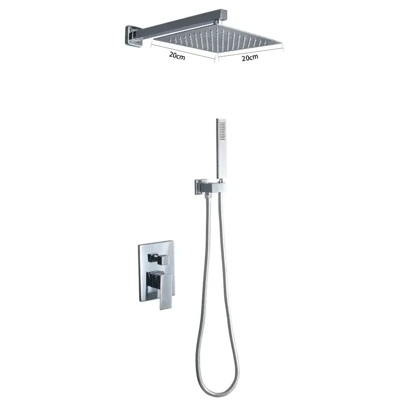 Robinet salle de bain colonne de douche douchette - Argenté - Laiton