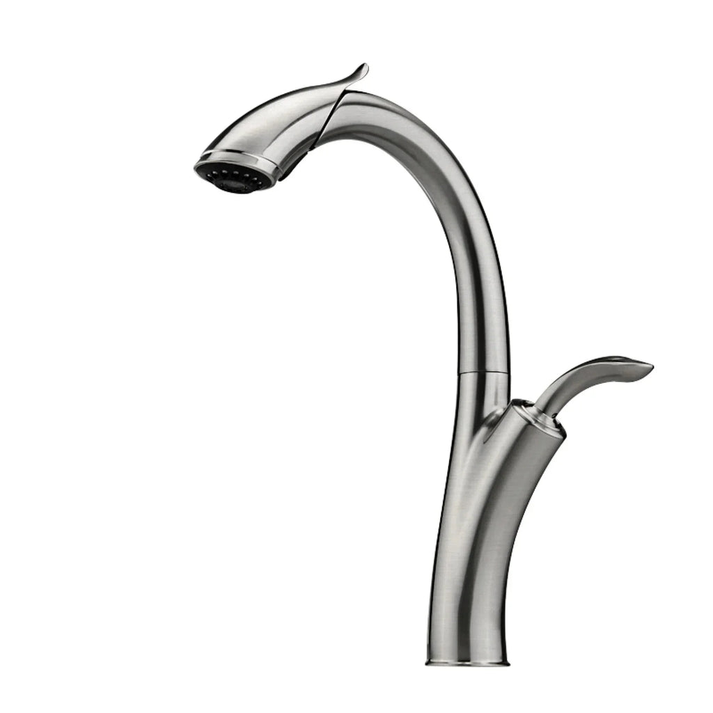 Robinet évier cuisine design flexible douchette - Argenté - Laiton