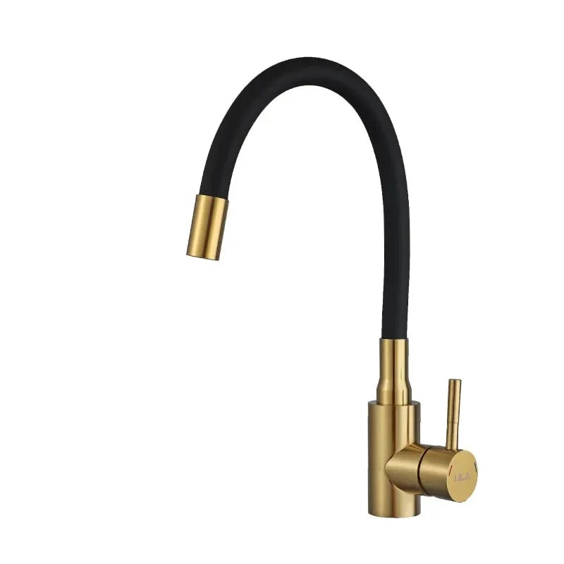 Robinet évier cuisine flexible coloré mitigeur - Doré