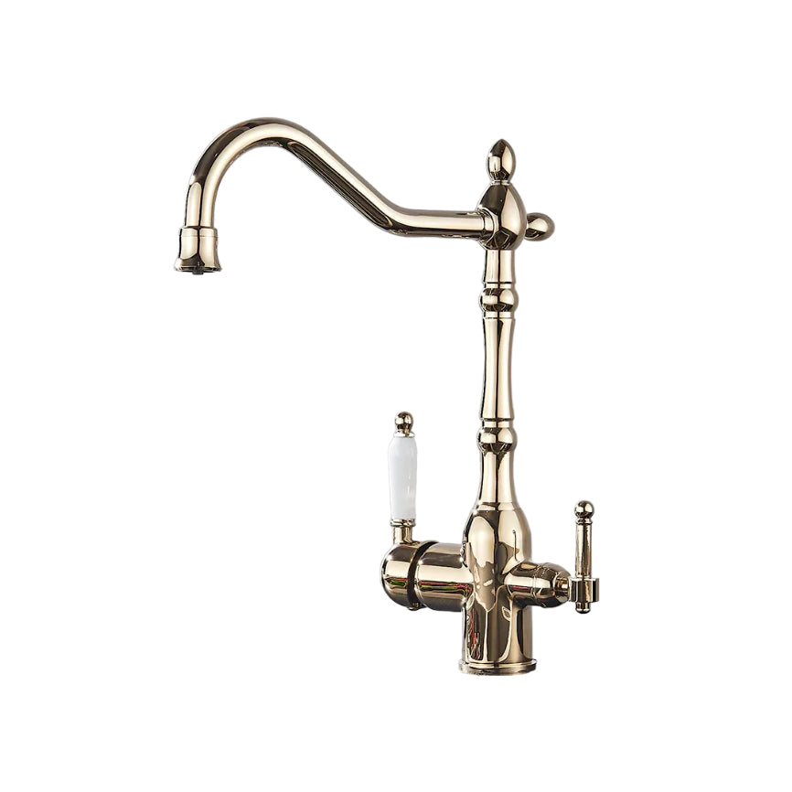 Robinet évier cuisine rétro mitigeur purificateur d'eau - Doré - Laiton
