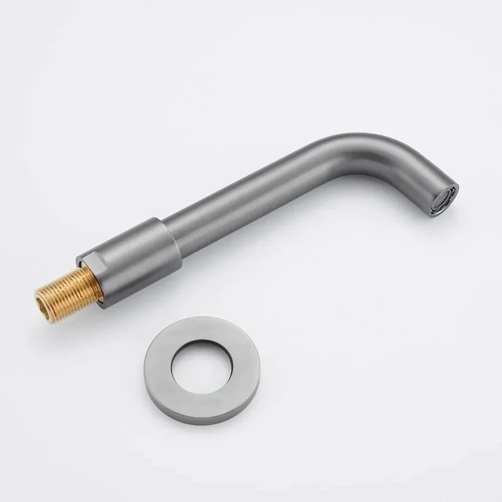 Robinet baignoire salle de bain mural encastrable douchette - Argenté - Laiton