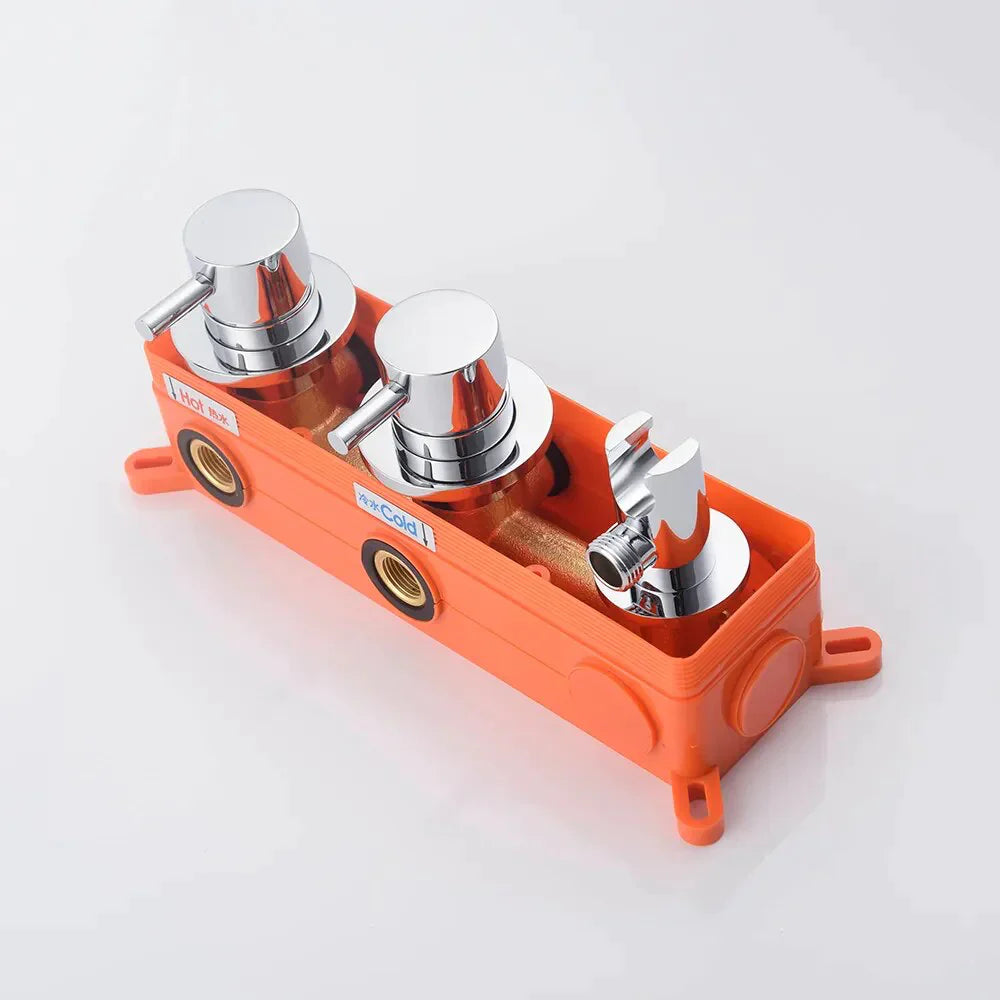 Robinet baignoire salle de bain mural encastrable douchette - Argenté - Laiton